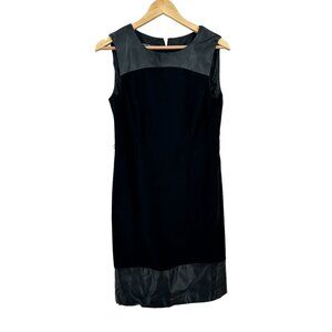Jones New York Shift Dress Womens Size 6 Faux Leather Fairy Grunge 90s Y2K‎ Goth
